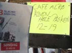 Alro cafe sign, tells that the cafe is open the hole Eastern